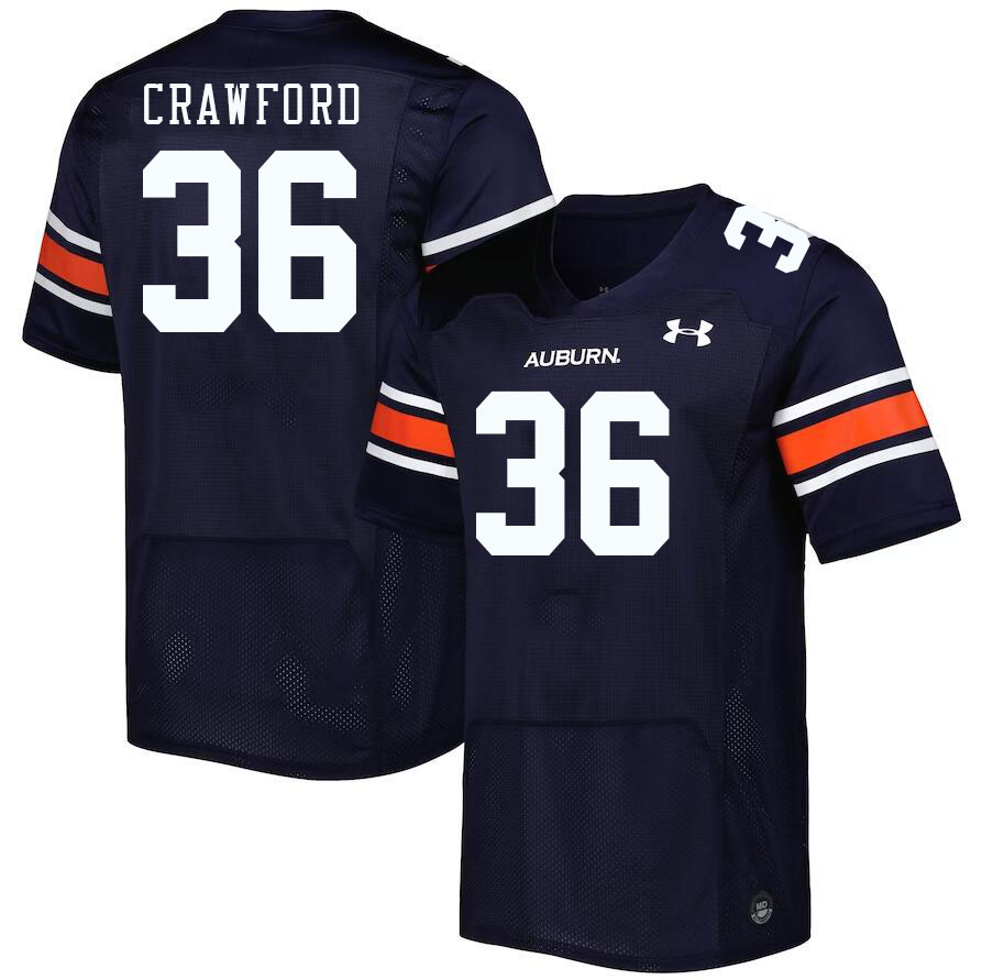 Men #36 Jay Crawford Auburn Tigers College Football Jerseys Stitched-Navy